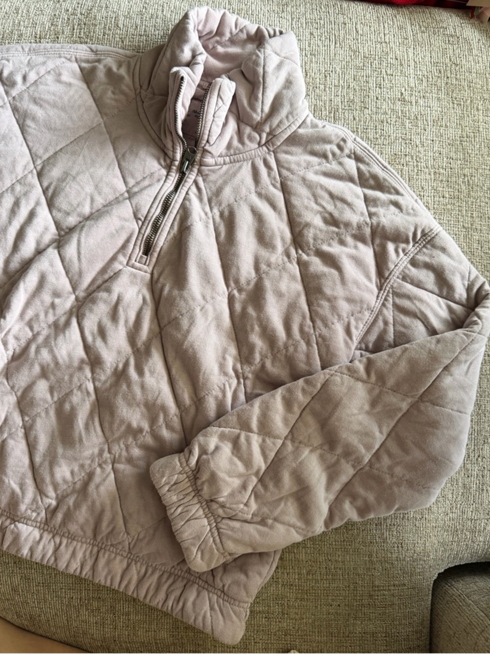 Abercrombie and Fitch Women's Half-Zip Quilted Fleece Jacket - Picture 2 of 10